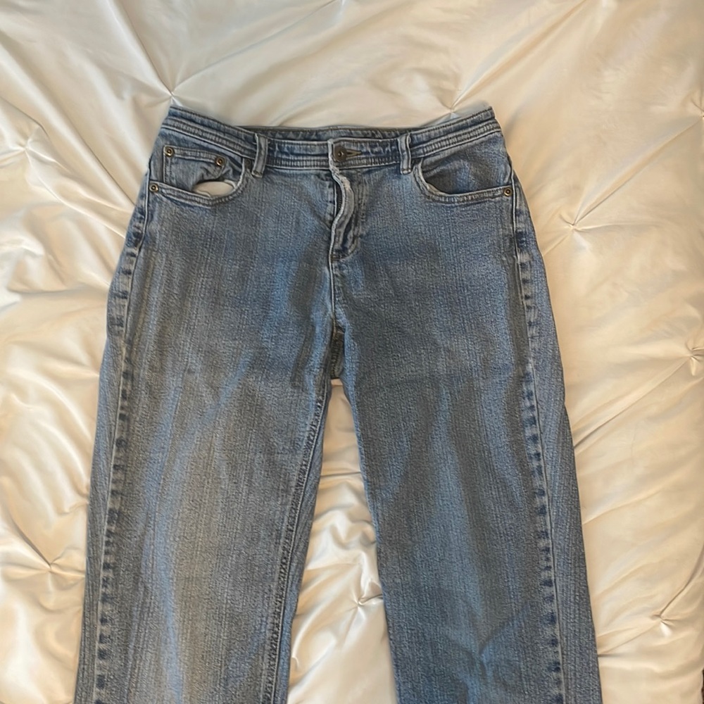 Classic Elements Petite Mid Rise Jeans Straight Leg